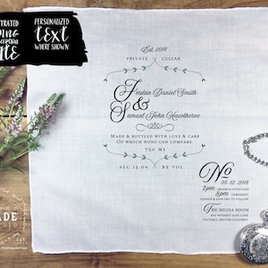 Wedding cocktail reception invitation handkerchief, invitation hankie, engagement party invite, cocktail reception invite, wedding gift