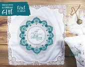 Something new and blue wedding handkerchief bridal gift, wedding handkerchief, something blue bride handkerchief, blue gift for her