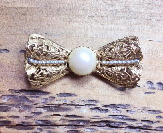 Vintage Miriam Haskell signed stunning baroque pe… - image 1