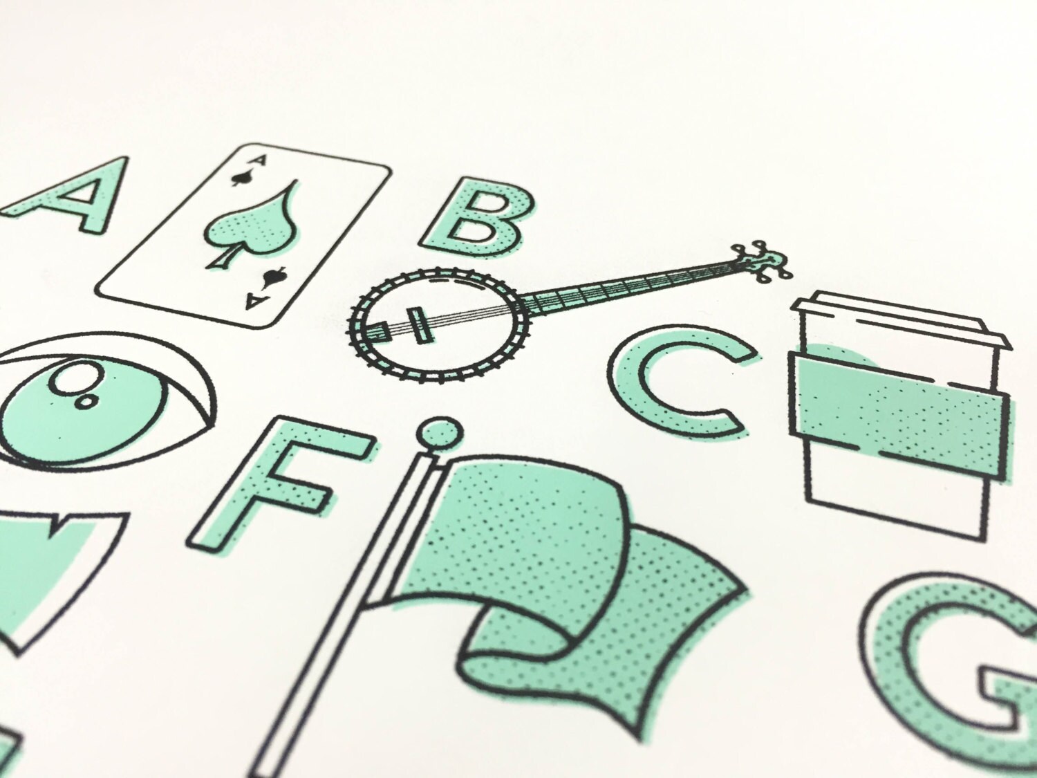 PRINTABLE Alphabet Poster for Kids Room Screenprinted Etsy