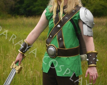 Cosplay Male Fantasy Costume of Green Viking