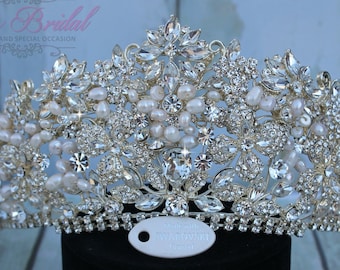 Swarovski Tiara, QuinceaneraTiara, Crystal Tiara ,Wedding Tiara ,Crown , Princess Tiara, Quinceanera, Crystal Headpiece, Corona, XV Tiara