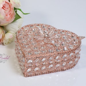 Rose Gold Wedding Box, Lasso Box, Crystal Box, Treasure Chest, Wedding Gift, Wedding Lasso, Mother&#39;s Day Gift, Anniversary