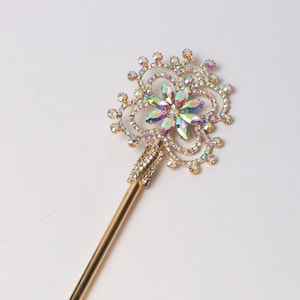 FAST SHIPPING!! Beautiful Gold Scepter with Champagne Stones, crystal Scepter, Princess Scepter, Gold Scepter, Pageant Scepter, Scepter