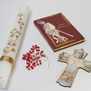 ¡ENVÍO RÁPIDO! Hermoso set de regalo de Confirmación, regalo de Confirmación, Día de la Confirmación, Rosario de Confirmación, Libro de Confirmación, Nuevo Testamento