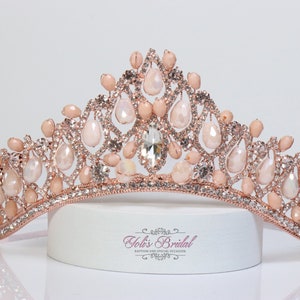 FAST SHIPPING!!! Rose Gold Sparkling Tiara, Rose Gold Crystal Tiara, Wedding Tiara, Crown, Princess Tiara, Quinceañera, Sweet 16 Tiara XV
