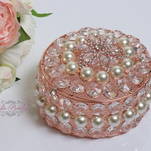 Rose Gold Wedding Box, Lasso Box, Crystal Box, Treasure Chest, Wedding Gift, Wedding Lasso, Mother&#39;s Day Gift, Anniversary