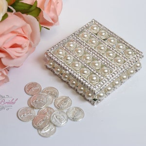 NOUVEAU !! Noces d'argent Arras avec perles, boîte pour alliances, pièces de l'unité, coffre de trésorier Arras de mariage, Arras de mariage, cadeau de mariage