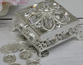 FAST SHIPPING!! Silver Wedding Unity Coins, Wedding Arras,  Wedding Coins, Ring Box, Wedding Gift