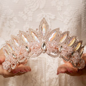 FAST SHIPPING! Rose Gold Sparkling Tiara, Crystal Tiara, Wedding Tiara, Crown, Princess Tiara, Quinceañera, Sweet 16 Tiara, Bridal Tiara