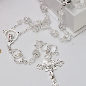 FAST SHIPPING!! Beautiful Wedding Silver Rosary, Wedding Rosary, Wedding Gift, Rosary Gift, Anniversary Rosary, Anniversary Gift, Wedding