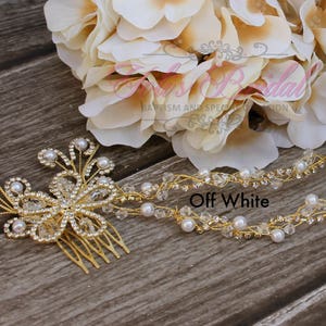 Fast Shipping!!!  Silver or Gold Crystal and Pearl Hair Vine, Bridal Hair Vine, Wedding Hair Comb, Bridal Headband, AB Bridal Hair Vine