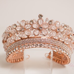FAST SHIPPING! Rose Gold Sparkling Tiara, Crystal Tiara, Wedding Tiara, Crown, Princess Tiara, Quinceañera, Sweet 16 Tiara, Bridal Tiara