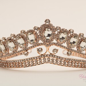 FAST SHIPPING! Rose Gold Sparkling Tiara, Crystal Tiara, Wedding Tiara, Crown, Princess Tiara, Quinceañera, Sweet 16 Tiara, Bridal Tiara