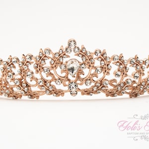 FAST Shipping!!! Rose Gold Swarovski Bride Tiara, Crystal Tiara, Wedding Tiara, Princess, Sweet 16 Quinceañera, Sparkling Bridal Crown