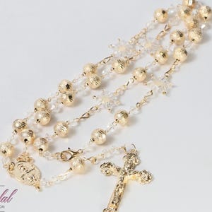 FAST SHIPPING!! Beautiful Gold Rosary, Wedding Rosary, Communion Rosary, Christening Rosary, Confirmation Rosary, Rosary Gift