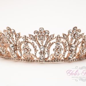 FAST Shipping!!! Rose Gold Swarovski Bride Tiara, Crystal Tiara, Wedding Tiara, Princess, Sweet 16 Quinceañera, Sparkling Bridal Crown
