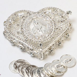 ENVÍO RÁPIDO! Arras de Nuestra Señora de Guadalupe, Arras de Bodas de Plata, Arras de Boda, Monedas de Unidad, Arras de Boda, Monedas de Unidad de Oro, Arraz de Boda