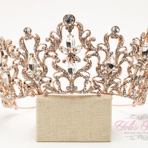 FAST Shipping!!! Rose Gold Swarovski Bride Tiara, Crystal Tiara, Wedding Tiara, Princess, Sweet 16 Quinceañera, Sparkling Bridal Crown