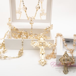 ENVÍO RÁPIDO!! Hermoso lazo nupcial y rosario a juego en oro, lazo nupcial, cordón de la unidad nupcial, regalo de boda, cordón de la unidad, regalo