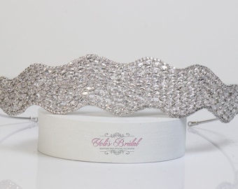 FAST SHIPPING!!! Zirconia Silver Tiara, Quinceañera Tiara, Crystal Tiara, Crown Wedding Headpiece, Silver Tiara, Headpiece