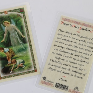 Set of 12 Baptism Prayer Card, Guardian Angel, Baptism Gift, Baptism Favor, Christening Giveaways, Christening Praying Cards, Guardian Angel