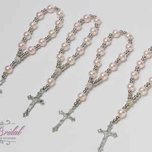 12 Pieces Giveaway Rosaries, Christening Favor, Baptism Favor, Communion Favor, Confirmation Favor, Wedding Favor, Giveaway, Pink Rosaries