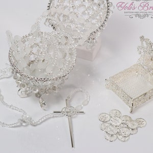 FAST SHIPPING!! Beautiful Wedding Lasso and Box Set in Silver, Wedding Lasso, Wedding Arras Set
