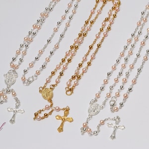 12 Pieces Giveaway Rosaries, Christening Favor, Baptism Favor, Communion Favor, Confirmation Favor, Wedding Favor, Giveaway, Pink Rosaries