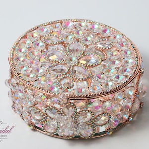 Rose Gold Beautiful Wedding Box, Lasso Box, Crystal Box, Treasure Chest, Wedding Gift, Wedding Lasso, Mother&#39;s Day Gift, Anniversary