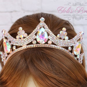 FAST SHIPPING! Rose Gold Sparkling Tiara, Crystal Tiara, Wedding Tiara, Princess Tiara, Quinceañera, Sweet 16 Tiara, Bridal Tiara, Wedding