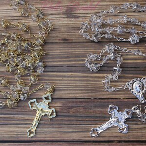 FAST SHIPPING! Beautiful Silver or Gold Rosary, Wedding Rosary, Communion Rosary, Christening Rosary, Confirmation Rosary, Rosary Gift