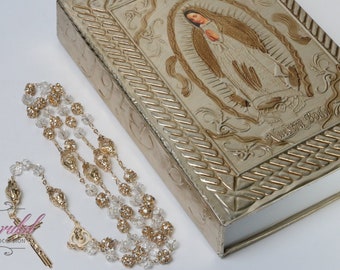 FAST SHIPPING!! Our Lady of Guadalupe Spanish Bible, Wedding Bible, Wedding Gift, Anniversary Gift, Spanish Bible, Catholic, Wedding
