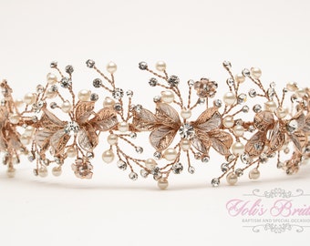FAST SHIPPING!!! Rose Gold Bridal Hair Comb, Wedding Hair Comb, Crystal Hair Comb, Swarovski Hair Comb, Headpiece, Crystal Headpiece