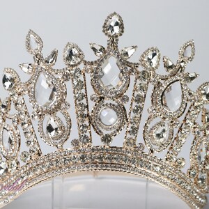FAST SHIPPING! Gold Sparkling Tiara, Crystal Tiara, Wedding Tiara, Crown, Princess Tiara, Quinceañera, Sweet 16 Tiara, Bridal Tiara