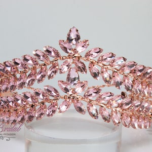 SCHNELLER VERSAND! Crystal Rose Gold Tiara, Kristall-Tiara, Hochzeit-Tiara, Krone, Prinzessin-Tiara, Quinceamaßa, Sweet 16 Tiara, Braut