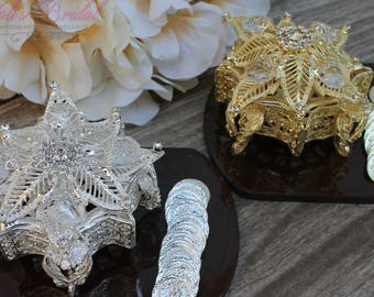 NEW!! Silver or Gold Wedding Arras, Ring Box, Arras de Boda, Unity Coins, Treasurer Chest Wedding Arras, Silver Wedding Arras, Wedding Arras