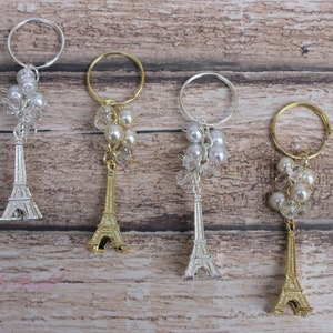 FAST SHIPPING!!! 12 Piece Silver or Gold Eiffel Tower Key Chain, Christening Favor, Baptism, Communion Favor, Confirmation Favor, Sweet 16