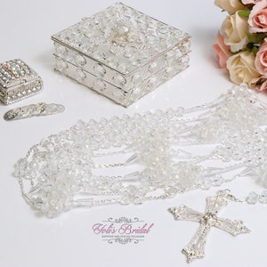 FAST SHIPPING! Beautiful Silver Wedding Lasso, Lasso Box and Arras Set, Unity Cord, Wedding Set