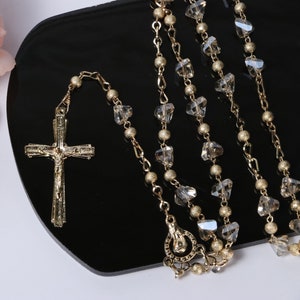 FAST SHIPPING!! Beautiful Gold Rosary, Wedding Rosary, Communion Rosary, Christening Rosary, Confirmation Rosary, Rosary Gift