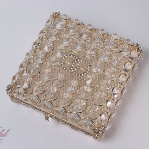 Fast Shipping!! Gold Beautiful Crystal Rhinestones Box, Wedding Lasso Box, Wedding Jewelry Box, Wedding Arras, Lasso Box, Wedding Lasso