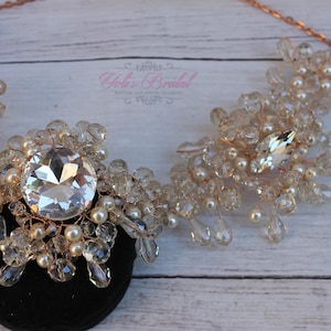 FAST Shipping!!! Rose Gold Bridal Halo, Bridal Wreath, Bridal Headband, Wedding Headband, Bride Tiara, Swarovski Halo, Crystal Wreath