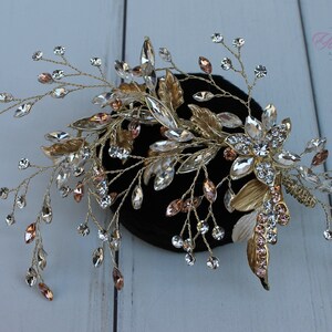 FAST SHIPPING!!! Multicolor Bridal Hair Comb, Gold Wedding Hair Comb, Crystal Hair Comb, Rose Gold Hair Comb, Headpiece, Crystal Headpiece,