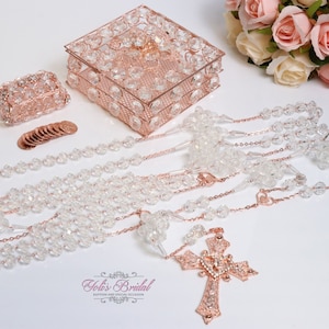FAST SHIPPING! Beautiful Rose Gold Wedding Lasso, Lasso Box and Arras Set, Unity Cord, Wedding Set