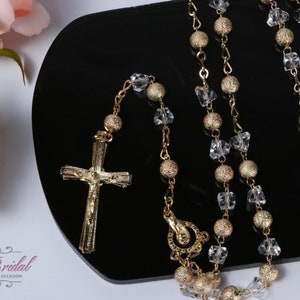 FAST SHIPPING!! Beautiful Gold Rosary, Wedding Rosary, Communion Rosary, Christening Rosary, Confirmation Rosary, Rosary Gift