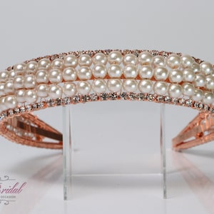 FAST SHIPPING!!! Rose Gold Headband, Bridesmaid Rose Gold Headband, Wedding Headband, Crystal Headband, Pearl Headband, Gold Headband