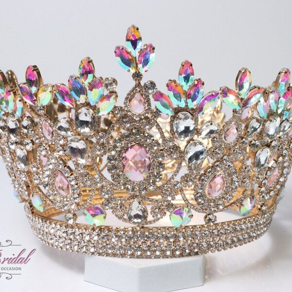 FAST SHIPPING! Gold Sparkling Tiara, Crystal Tiara, Wedding Tiara, Crown, Princess Tiara, Quinceañera, Sweet 16 Tiara, Bridal Tiara
