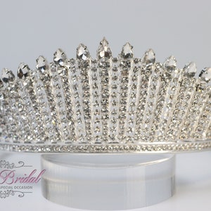 SNELLE VERZENDING!!! Zilveren sprankelende tiara, kristallen tiara, bruilofttiara, kroon, prinsestiara, quinceañera, Sweet 16 zilveren tiara