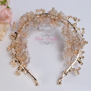 FAST Shipping!!! Gold Halo Crown, Bridal Wreath, Bridal Headband, Wedding Headband, Bride Tiara, Rhinestone Halo, Crystal Wreath