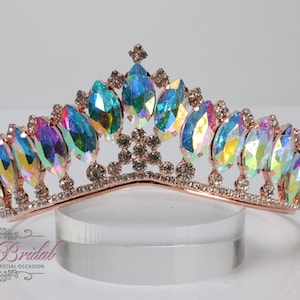 FAST SHIPPING! Beautiful Rose Gold Tiara with AB Crystals, Little Girl Tiara, Princess Tiara, Rose Gold Tiara, Crystal Tiara, Rose Gold